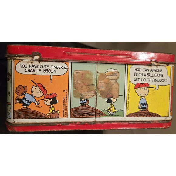 Vintage 1973 King Seeley Peanuts Lunch Box Snoopy Charlie Brown No Thermos - Picture 9 of 13
